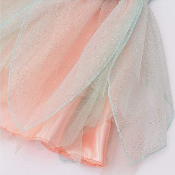 NWT Fairy Costume Dress for Girls, Green Princess Flower Girl Dress, Tutu Dress - Picture 7 of 10